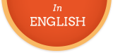 Etiqueta redonda con borde naranja y texto en inglés.